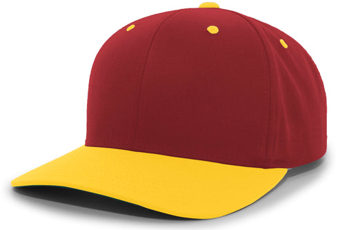 Pacific Headwear Cotton-Poly Hook-And-Loop Adjustable Cap (302C), Color 'MaroonGold'